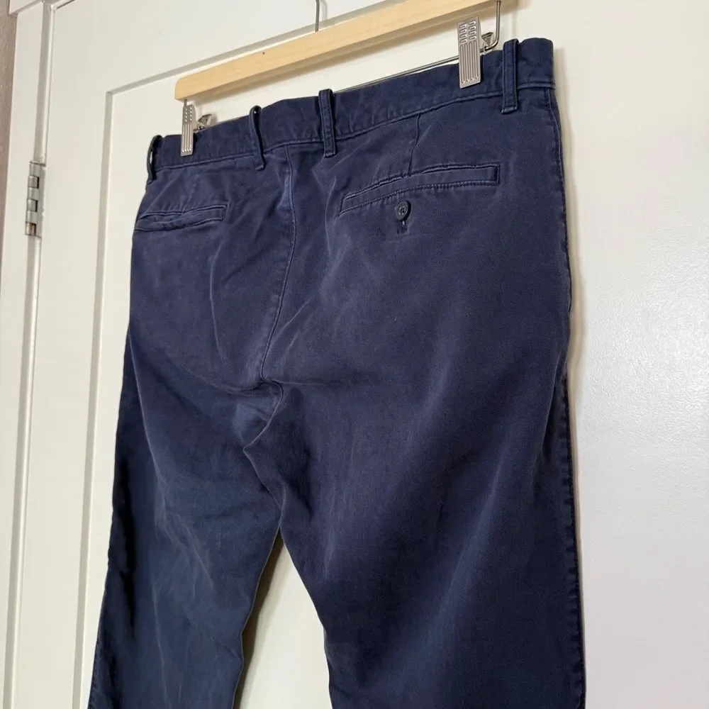 J Crew Flex Slim Fit Pants Mens Sz 33x30 Blue Chino Preppy Career Business